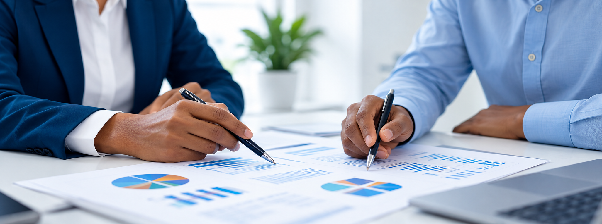 Deux professionnels analysant les données et les processus d'une organisation