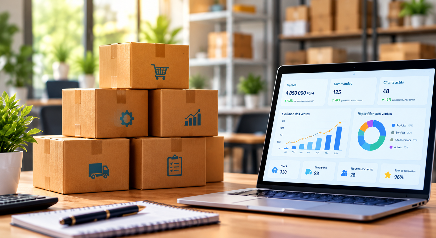 Colis et outils de gestion d'entreprise