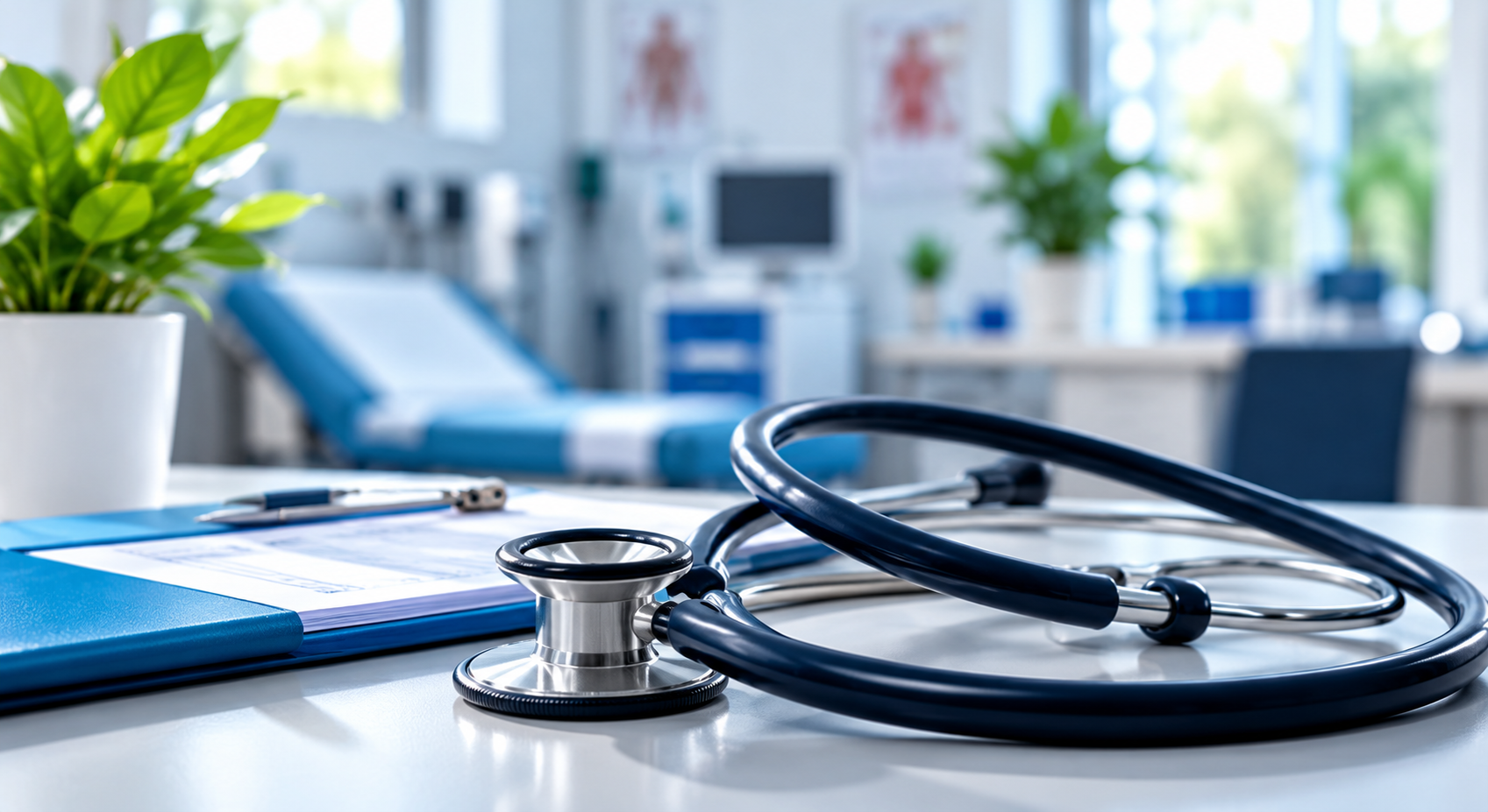 Stéthoscope dans un environnement médical